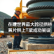 在建世界最大跨径拱桥首片拱上T梁成功架设